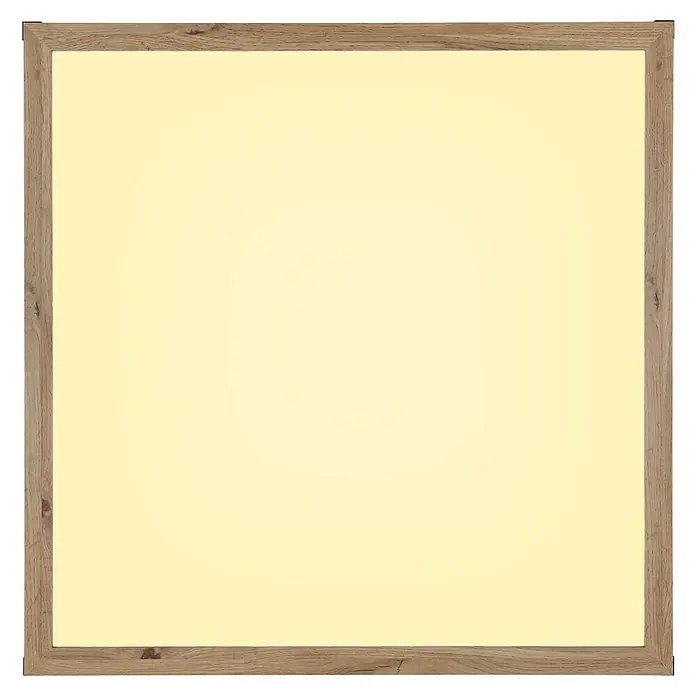 Globo LED-Deckenleuchte Carla - 24 W, Warmweiß, Holzoptik, L x B x H: 60 x 60 x 7,5 cm - Quadratische Deckenleuchte mit Holzrahmen und warmweißem Licht für eine angenehme Atmosphäre im Raum.