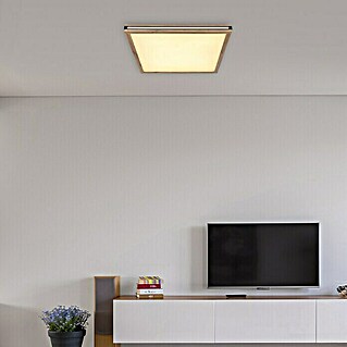 Globo LED-Deckenleuchte Carla (24 W, Warmweiß, Holzoptik, L x B x H: 60 x 60 x 7,5 cm)