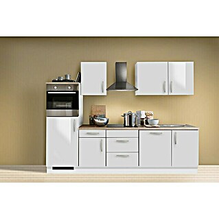 Menke Küchenzeile Premium (Breite: 280 cm, Weiß, Mit Elektrogeräten)