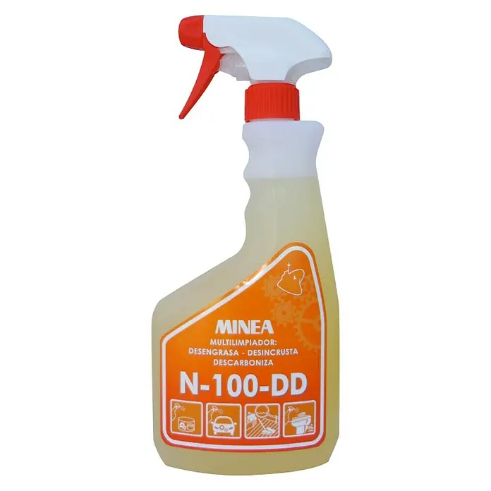 Minea Limpiador desengrasante N-100-DD - 750 ml - Imagen de un pulverizador MINEA N-100-DD, un limpiador versátil para desengrasar, desincrustar y descarbonizar.