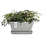 Ecopots Berlin Pflanzschale eckig (Außenmaß (L x B x H): 41 x 41 x 18 cm, Kunststoff, Weiß Grau) | BAUHAUS