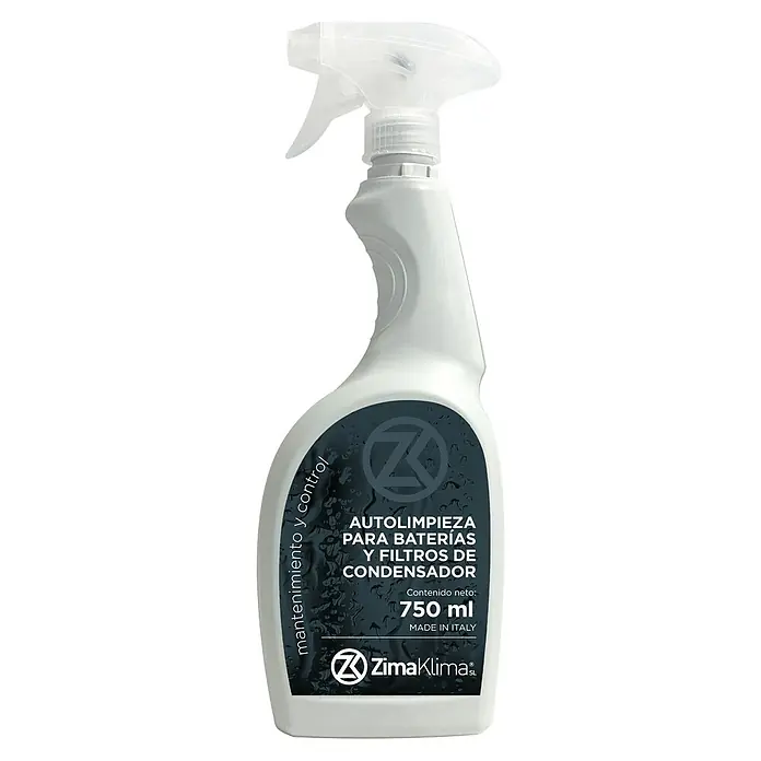 ZimaKlima Producto de limpieza y mantenimiento aires acondicionados - 750 ml, Autolimpieza de baterías y filtros - Spray de limpieza Zima Klima para baterías y filtros de condensador con 750 ml de contenido, fabricado en Italia.