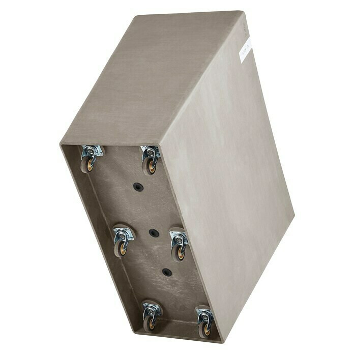 Ecopots Pflanzkasten Paris (Außenmaß (L x B x H): 85,2 x 39,5 x 65,8 cm, Kunststoff, Braungrau, Ausstattung Pflanzgefäß: Rollen) | BAUHAUS