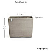 Ecopots Pflanzkasten Paris (Außenmaß (L x B x H): 85,2 x 39,5 x 65,8 cm, Kunststoff, Braungrau, Ausstattung Pflanzgefäß: Rollen) | BAUHAUS