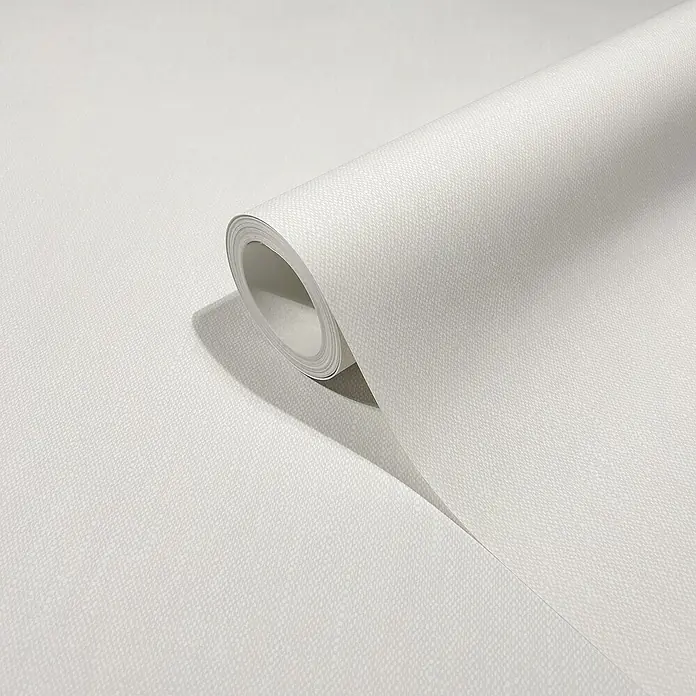 Marburg Heritage Vliestapete Textil-Optik - Grau/Weiß, Uni, 10,05 x 0,53 m - Eine Rolle strukturierter, weißer Tapete, ideal für eine stilvolle Wandgestaltung. Die Textur verleiht jedem Raum eine elegante Note und ist vielseitig einsetzbar.