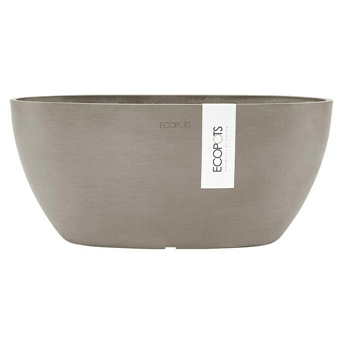 Ecopots Sofia Pflanzschale Oval (L x B x H: 30 x 13 x 13,5 cm, Braungrau) | BAUHAUS