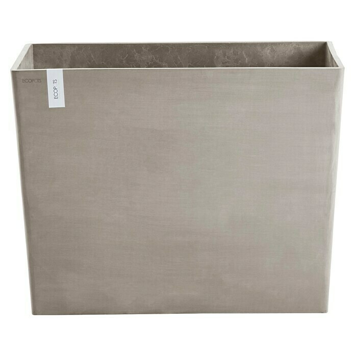 Ecopots Pflanzkasten Paris (Außenmaß (L x B x H): 85,2 x 39,5 x 65,8 cm, Kunststoff, Braungrau, Ausstattung Pflanzgefäß: Rollen) | BAUHAUS
