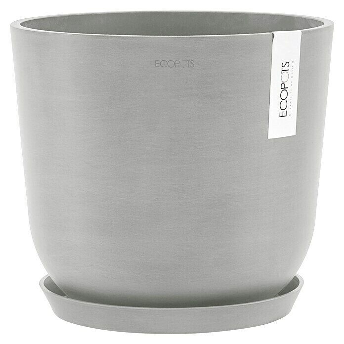 Ecopots Oslo Pflanztopf mit Wasserspeicher (Außenmaß (Ø x H): 25 x 21,8 cm, Kunststoff, Weißgrau) | BAUHAUS