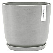 Ecopots Oslo Pflanztopf mit Wasserspeicher (Außenmaß (Ø x H): 25 x 21,8 cm, Kunststoff, Weißgrau) | BAUHAUS