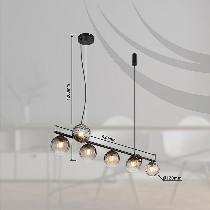 Globo Dallerta Visilica Dallerta  (10 W, D x Š x V: 95 x 28 x 120 cm, G9, 7 Kom.) | BAUHAUS