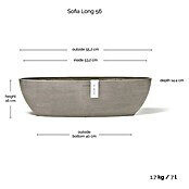 Ecopots Sofia Pflanzschale Lang (Außenmaß (L x B x H): 56 x 14 x 16 cm, Braungrau) | BAUHAUS