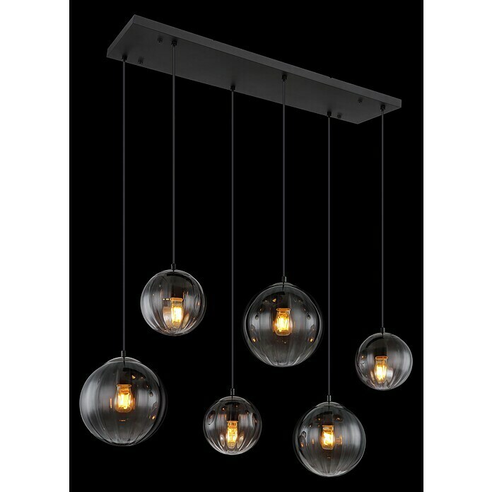 Globo Hängelampe Dallerta (60 W, Schwarz, L x B x H: 93 x 41 x 120 cm, E27, 6 Stk.) | BAUHAUS