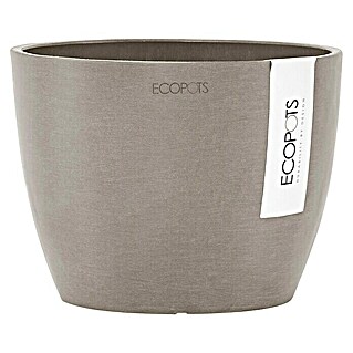 Ecopots Pflanztopf Stockholm (Außenmaß (Ø x H): 16 x 12,5 cm, Kunststoff, Braungrau)