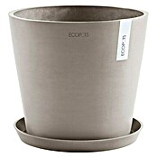 Ecopots Amsterdam Pflanzkübel rund (Außenmaß (Ø x H): 40 x 34,8 cm, Kunststoff, Braungrau, Mit Bewässerungssystem) | BAUHAUS