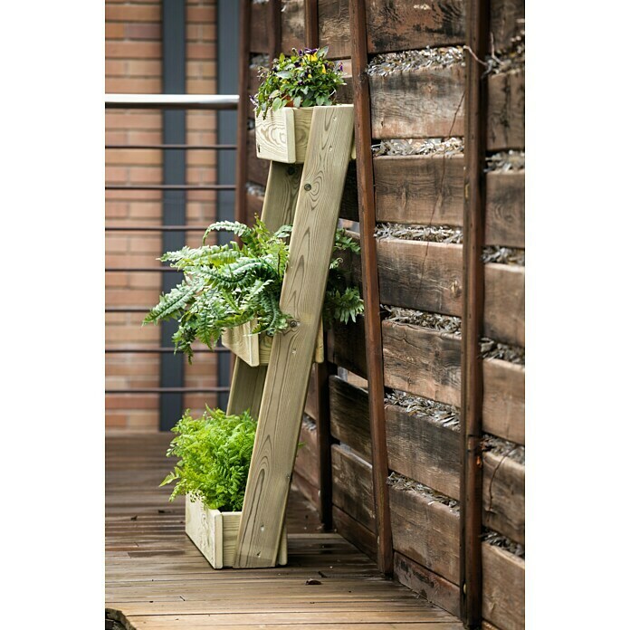 Huerto vertical suelo 3 bandejas (Madera, 21 l)