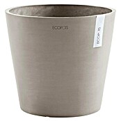 Ecopots Amsterdam Pflanzkübel rund (Außenmaß (Ø x H): 40 x 34,8 cm, Kunststoff, Braungrau, Mit Bewässerungssystem) | BAUHAUS