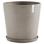 Ecopots Amsterdam Pflanzkübel rund (Außenmaß (Ø x H): 50 x 44,3 cm, Kunststoff, Braungrau, Mit Bewässerungssystem) | BAUHAUS