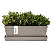 Ecopots Bruges Pflanzkasten Mini mit Untersetzer (Außenmaß (L x B x H): 25 x 9 x 8,4 cm, Kunststoff, Braungrau) | BAUHAUS