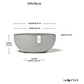 Ecopots Sofia Pflanzschale Groß (L x B x H: 43 x 25 x 17,5 cm, Weißgrau) | BAUHAUS