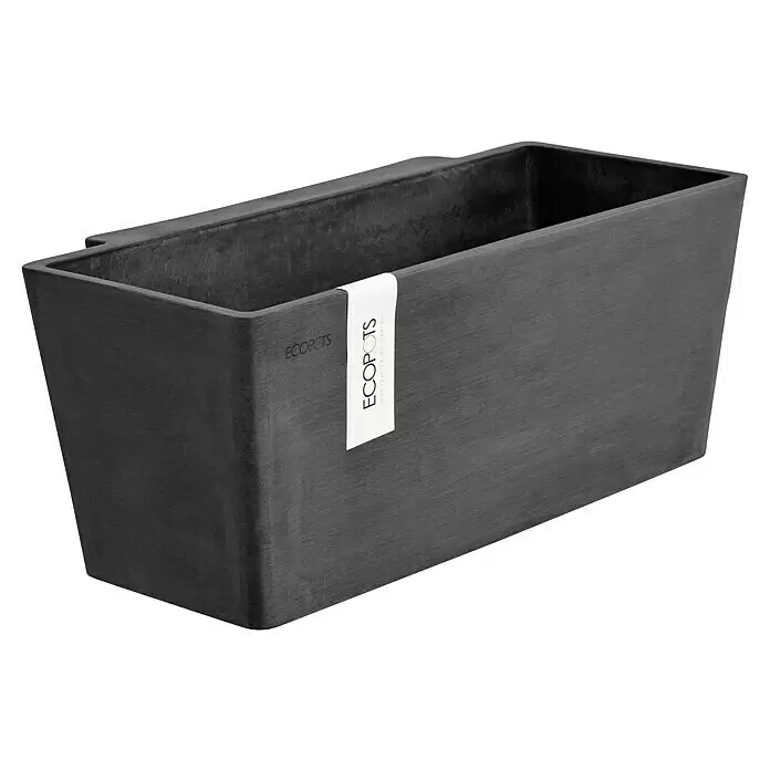 Ecopots Wand-Pflanzkasten Manhattan Wall - Außenmaß (L x B x H): 35 x 17,2 x 15 cm, Kunststoff, Dunkelgrau, Rechteckig - Dunkelgrauer, rechteckiger ECOPOTS Pflanzkasten mit strukturierter Oberfläche.