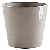 Ecopots Amsterdam Pflanzkübel rund (Außenmaß (Ø x H): 30 x 25,9 cm, Kunststoff, Braungrau, Mit Bewässerungssystem) | BAUHAUS