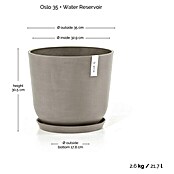 Ecopots Oslo Pflanztopf mit Wasserspeicher (Außenmaß (Ø x H): 35 x 47,9 cm, Kunststoff, Braungrau) | BAUHAUS