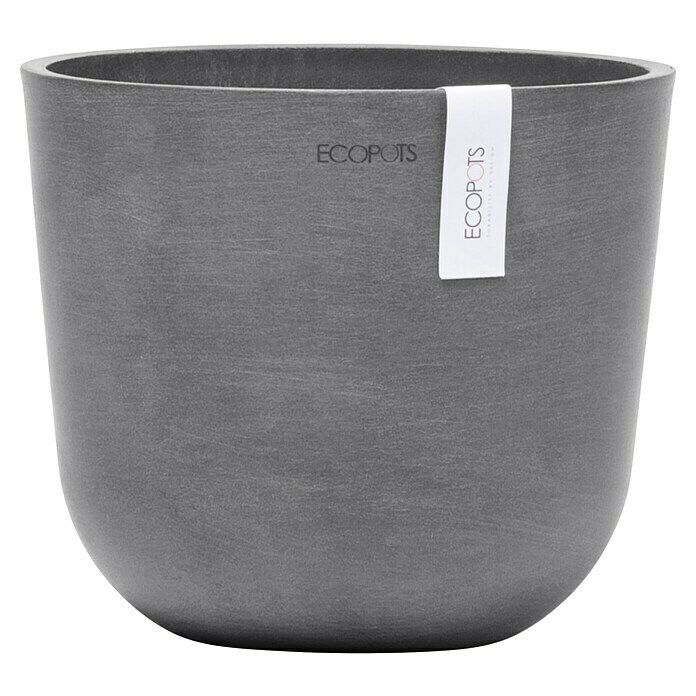 Ecopots Oslo Pflanztopf Mini (Außenmaß (Ø x H): 19 x 16,5 cm, Kunststoff, Grau) | BAUHAUS