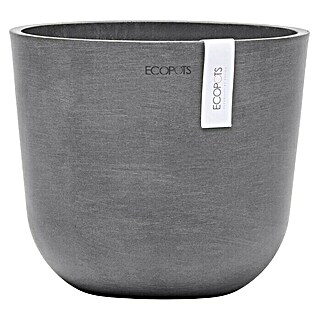 Ecopots Oslo Pflanztopf Mini (Außenmaß (Ø x H): 19 x 16,5 cm, Kunststoff, Grau)