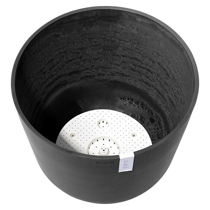 Ecopots Oslo Pflanztopf mit Wasserspeicher (Außenmaß (Ø x H): 55 x 47,9 cm, Kunststoff, Dunkelgrau) | BAUHAUS