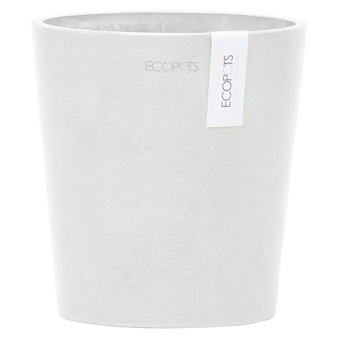 Ecopots Orchideentopf Morinda - Außenmaß (Ø x H): 14 x 15 cm, Kunststoff, Weiß - Weißer ECOPOTS Pflanztopf mit texturierter, matter Oberfläche, perfekt für drinnen und draußen.