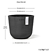 Ecopots Oslo Pflanztopf Mini (Außenmaß (Ø x H): 16 x 14 cm, Kunststoff, Dunkelgrau) | BAUHAUS