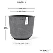 Ecopots Oslo Pflanztopf Mini (Außenmaß (Ø x H): 19 x 16,5 cm, Kunststoff, Grau) | BAUHAUS