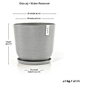 Ecopots Oslo Pflanztopf mit Wasserspeicher (Außenmaß (Ø x H): 45 x 39,2 cm, Kunststoff, Weißgrau) | BAUHAUS