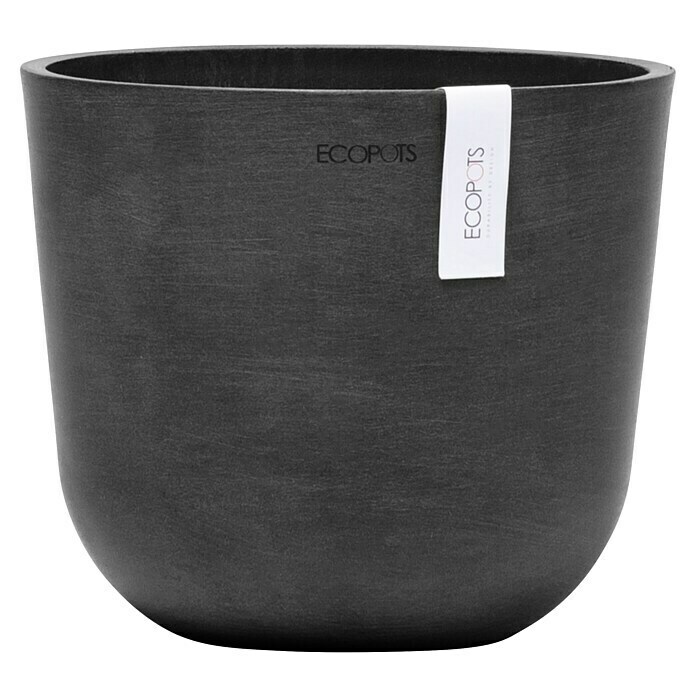 Ecopots Oslo Pflanztopf Mini (Außenmaß (Ø x H): 19 x 16,5 cm, Kunststoff, Dunkelgrau) | BAUHAUS