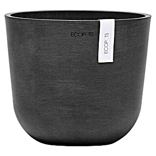 Ecopots Oslo Pflanztopf Mini (Außenmaß (Ø x H): 19 x 16,5 cm, Kunststoff, Dunkelgrau)