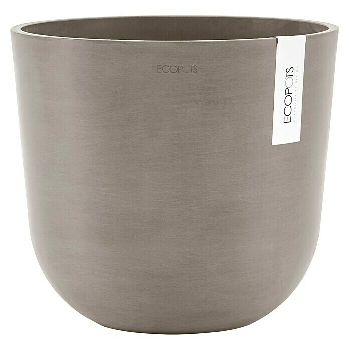 Ecopots Oslo Pflanztopf mit Wasserspeicher (Außenmaß (Ø x H): 25 x 21,8 cm, Kunststoff, Braungrau) | BAUHAUS