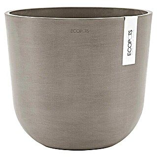 Ecopots Oslo Pflanztopf mit Wasserspeicher (Außenmaß (Ø x H): 25 x 21,8 cm, Kunststoff, Braungrau)