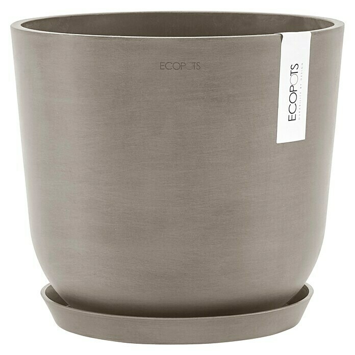 Ecopots Oslo Pflanztopf mit Wasserspeicher (Außenmaß (Ø x H): 25 x 21,8 cm, Kunststoff, Braungrau) | BAUHAUS