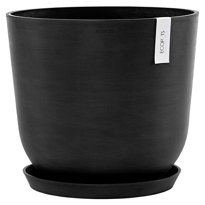 Ecopots Oslo Pflanztopf mit Wasserspeicher (Außenmaß (Ø x H): 45 x 39,2 cm, Kunststoff, Dunkelgrau) | BAUHAUS