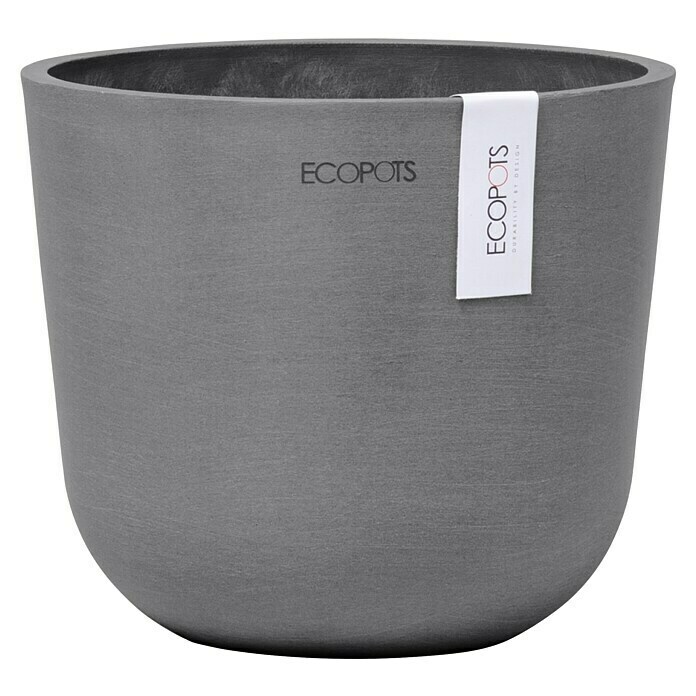 Ecopots Oslo Pflanztopf Mini (Außenmaß (Ø x H): 16 x 14 cm, Kunststoff, Grau) | BAUHAUS