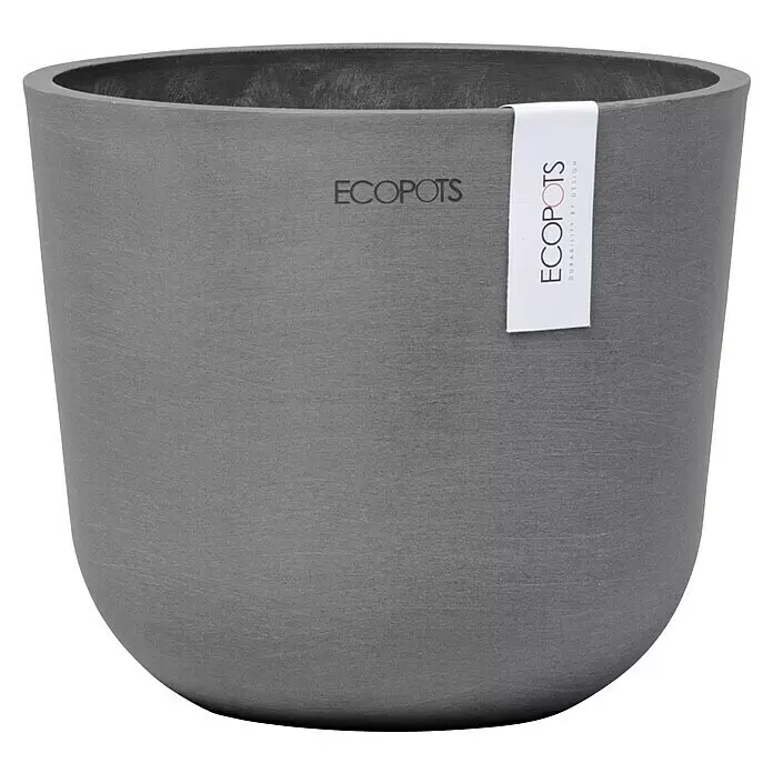 Ecopots Oslo Pflanztopf Mini - Außenmaß (Ø x H): 16 x 13,7 cm, Kunststoff, Grau - Grauer ECOPOTS Pflanztopf mit strukturierter Oberfläche.