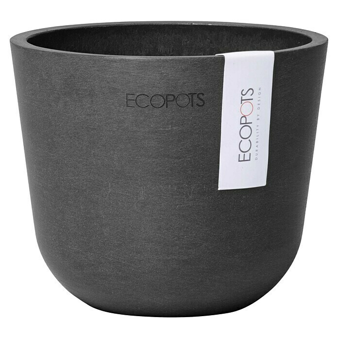 Ecopots Oslo Pflanztopf Mini (Außenmaß (Ø x H): 11,5 x 10 cm, Kunststoff, Dunkelgrau) | BAUHAUS