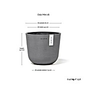 Ecopots Oslo Pflanztopf Mini (Außenmaß (Ø x H): 16 x 14 cm, Kunststoff, Grau) | BAUHAUS