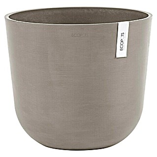 Ecopots Oslo Pflanztopf mit Wasserspeicher (Außenmaß (Ø x H): 35 x 47,9 cm, Kunststoff, Braungrau)