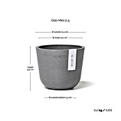 Ecopots Oslo Pflanztopf Mini (Außenmaß (Ø x H): 11,5 x 10 cm, Kunststoff, Grau) | BAUHAUS