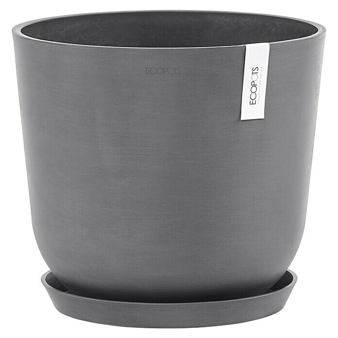 Ecopots Oslo Pflanztopf mit Wasserspeicher (Außenmaß (Ø x H): 35 x 47,9 cm, Kunststoff, Grau) | BAUHAUS