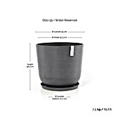 Ecopots Oslo Pflanztopf mit Wasserspeicher (Außenmaß (Ø x H): 55 x 47,9 cm, Kunststoff, Grau) | BAUHAUS