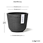 Ecopots Oslo Pflanztopf Mini (Außenmaß (Ø x H): 11,5 x 10 cm, Kunststoff, Dunkelgrau) | BAUHAUS