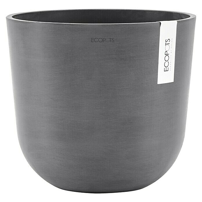 Ecopots Oslo Pflanztopf mit Wasserspeicher (Außenmaß (Ø x H): 25 x 21,8 cm, Kunststoff, Grau) | BAUHAUS