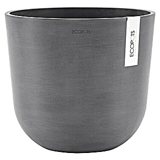 Ecopots Oslo Pflanztopf mit Wasserspeicher (Außenmaß (Ø x H): 25 x 21,8 cm, Kunststoff, Grau)